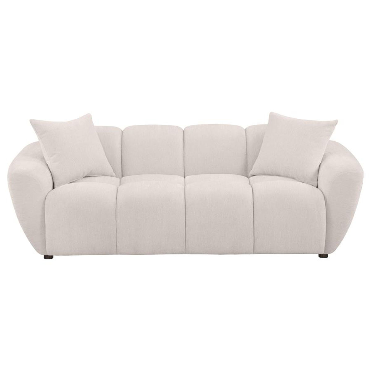 Destino - Chenille Upholstered Splayed Arm Sofa - Greige - Image 3