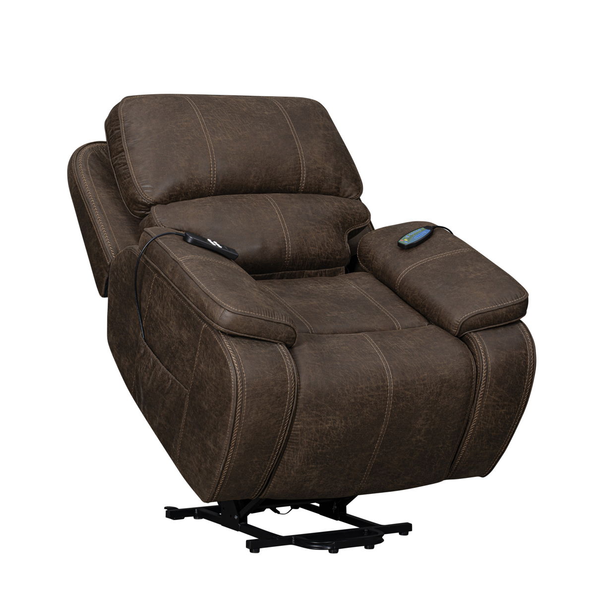 Brookings - Power Lift Recliner With Heat & Massage - Brown - Image 8