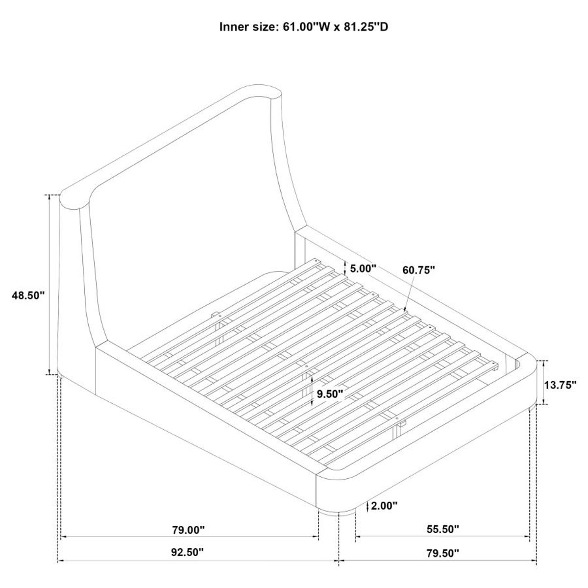 Rennes - Upholstered Wingback Platform Bed - Image 16