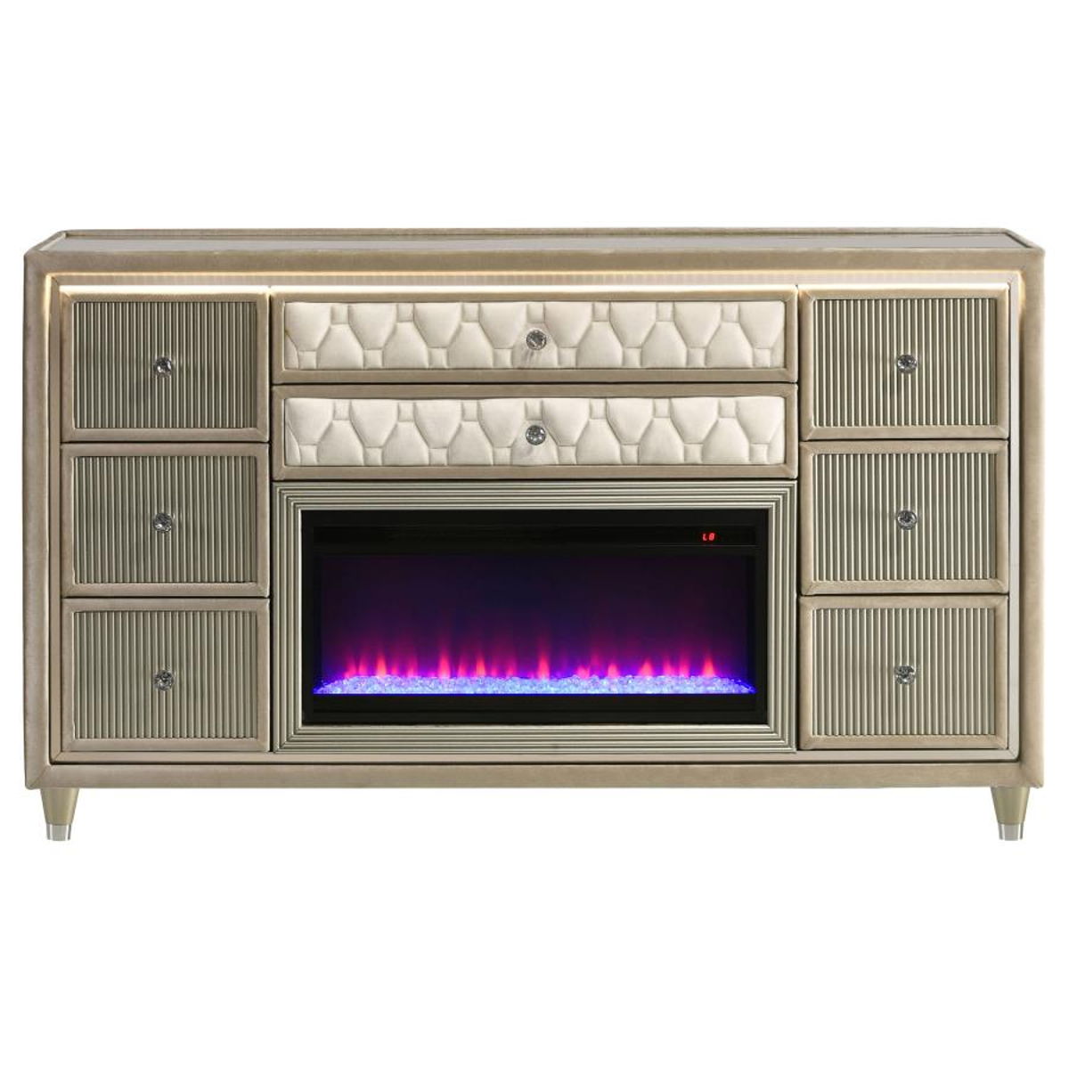 Lorient - 8-Drawer LED Bedroom Flame Box Dresser - Image 23