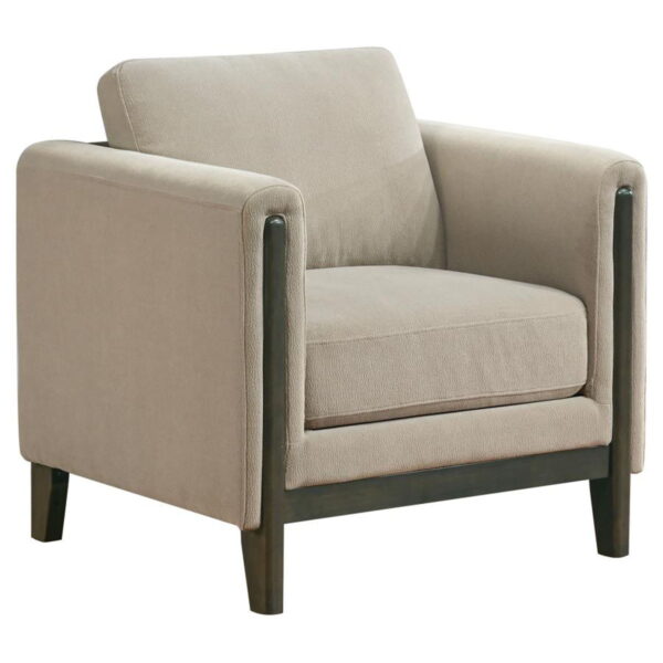Islington - Fabric Upholstered Panel Arm Accent Chair - Taupe