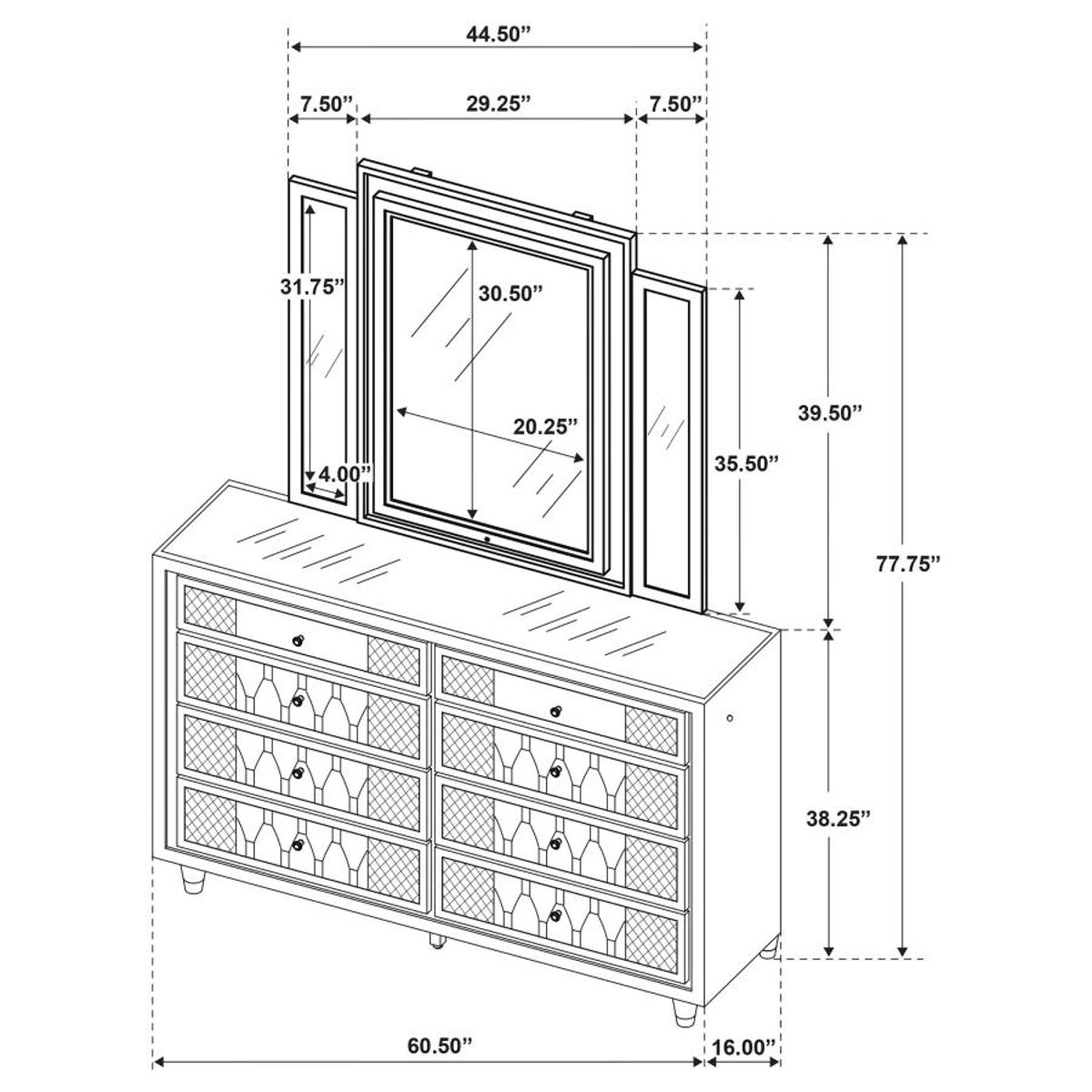 Lorient - 8-Drawer LED Bedroom Dresser Cabinet - Image 5