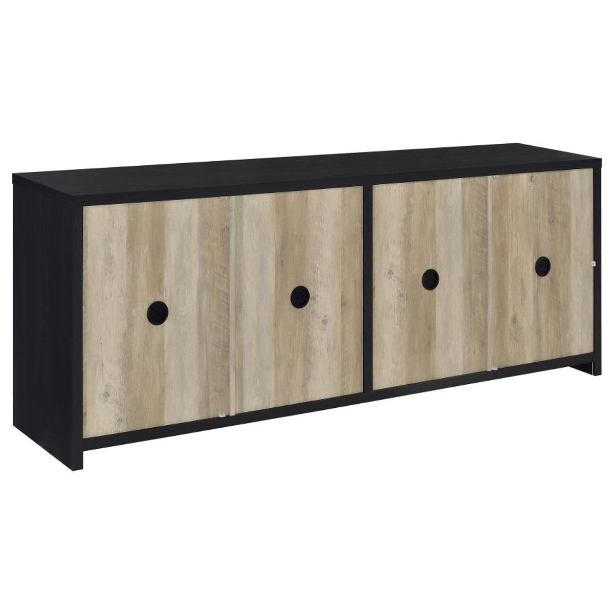 Denison - 79" 4-Door TV Stand Media Console - Black - Image 12