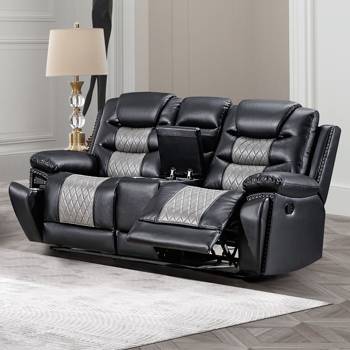 Nikko - Console Loveseat With Dual Recliners - Image 5