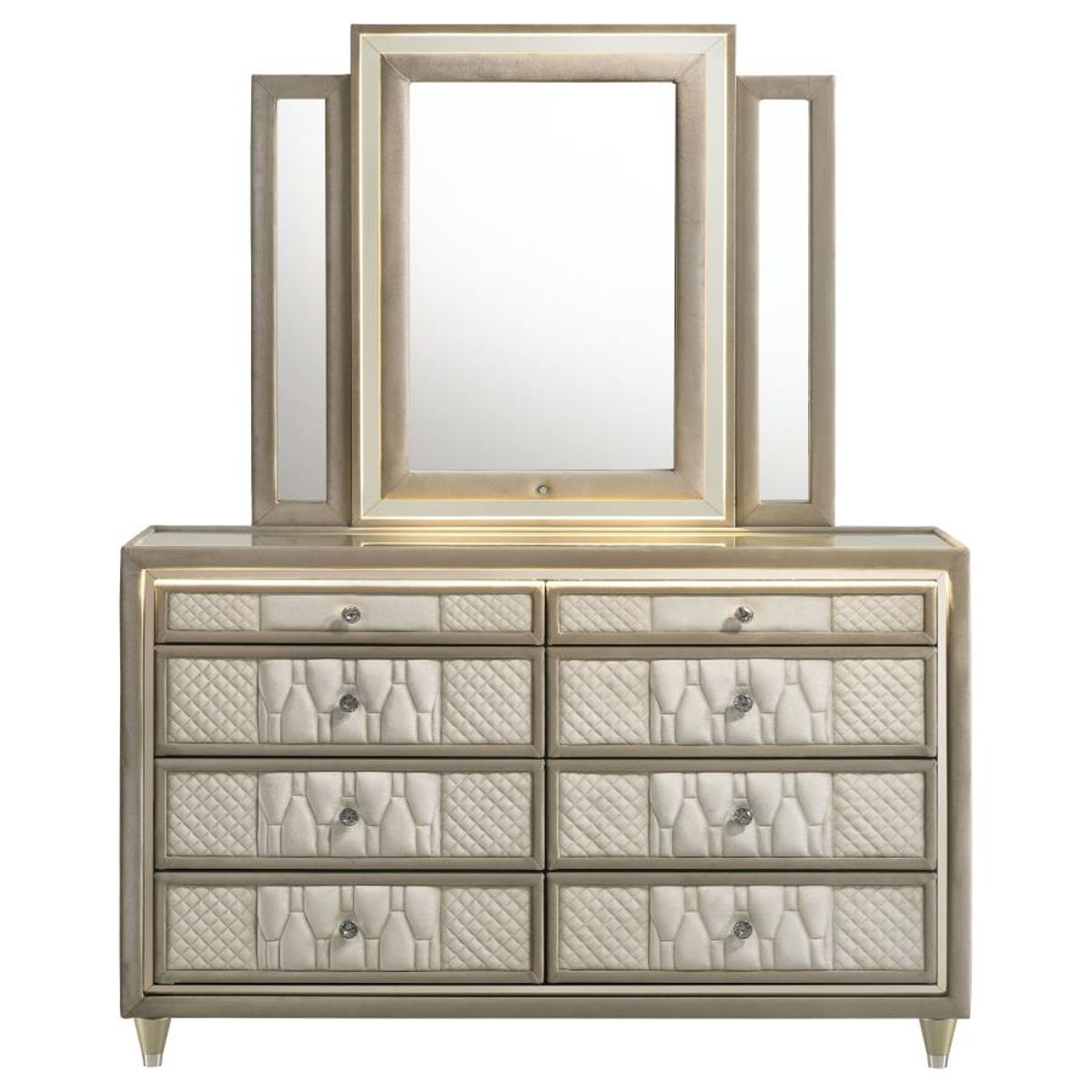 Lorient - 8-Drawer LED Bedroom Dresser Cabinet - Image 4