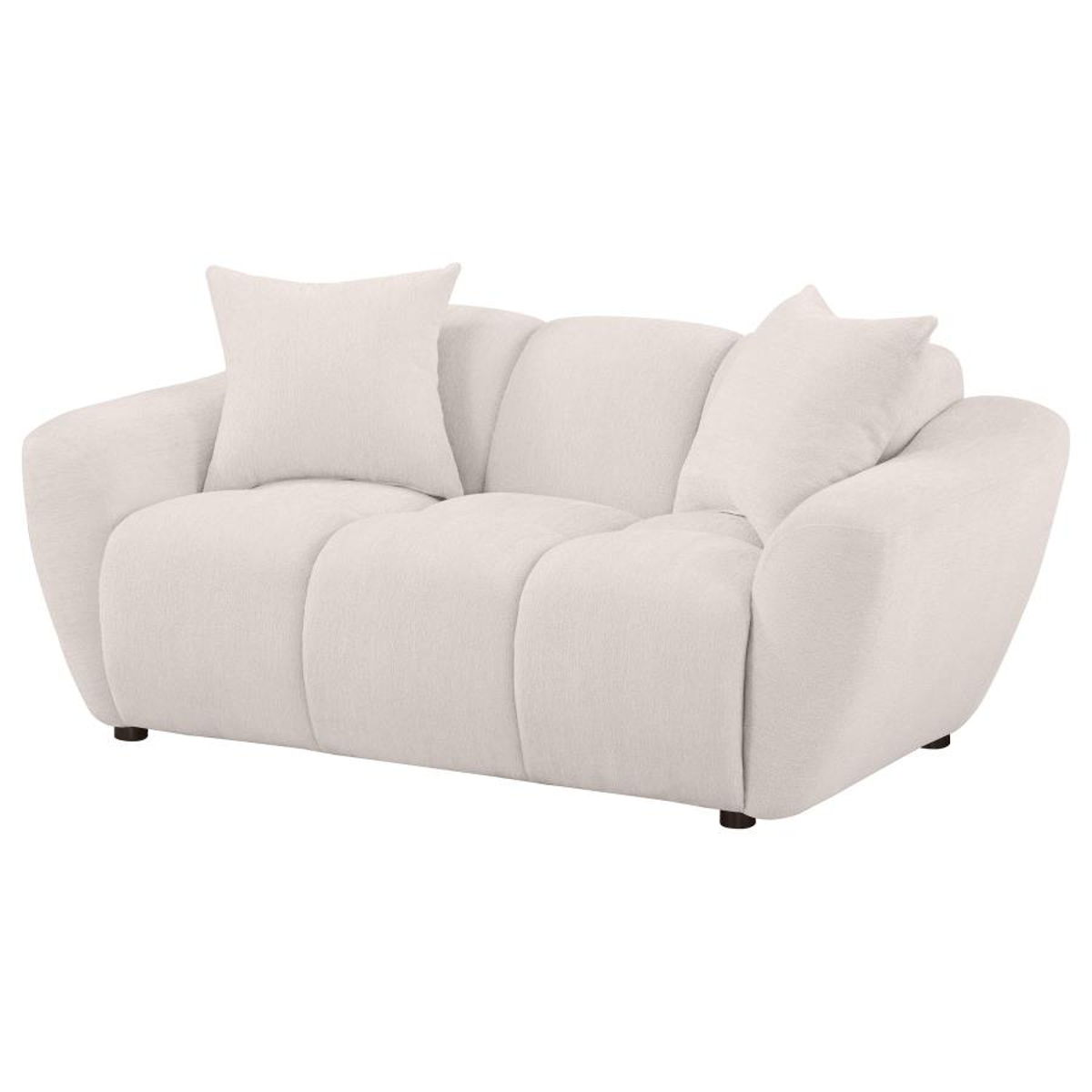 Destino - Chenille Upholstered Splayed Arm Loveseat - Greige - Image 3