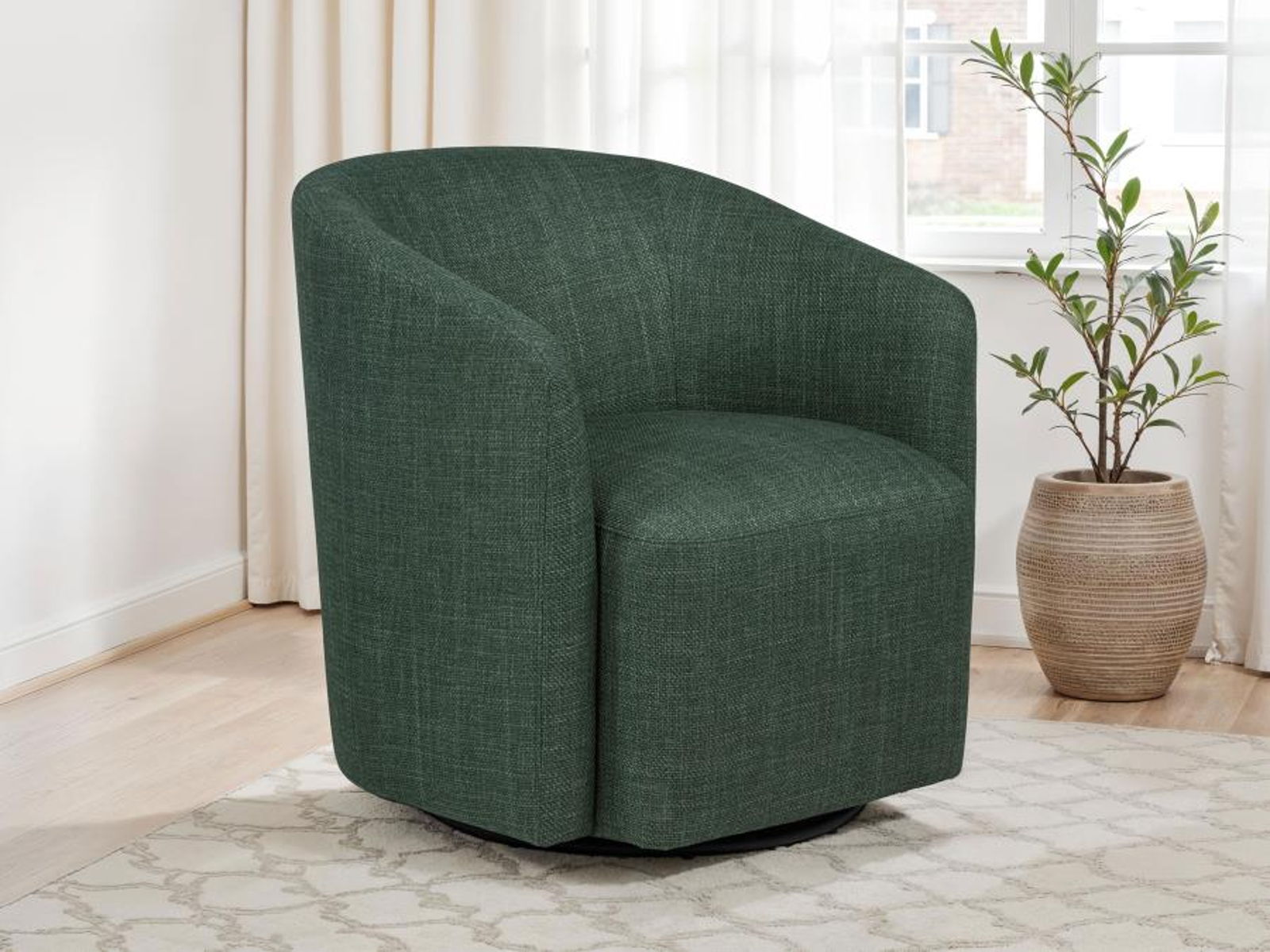 Mossbrook - Fabric Upholstered Swivel Accent Chair - Image 2