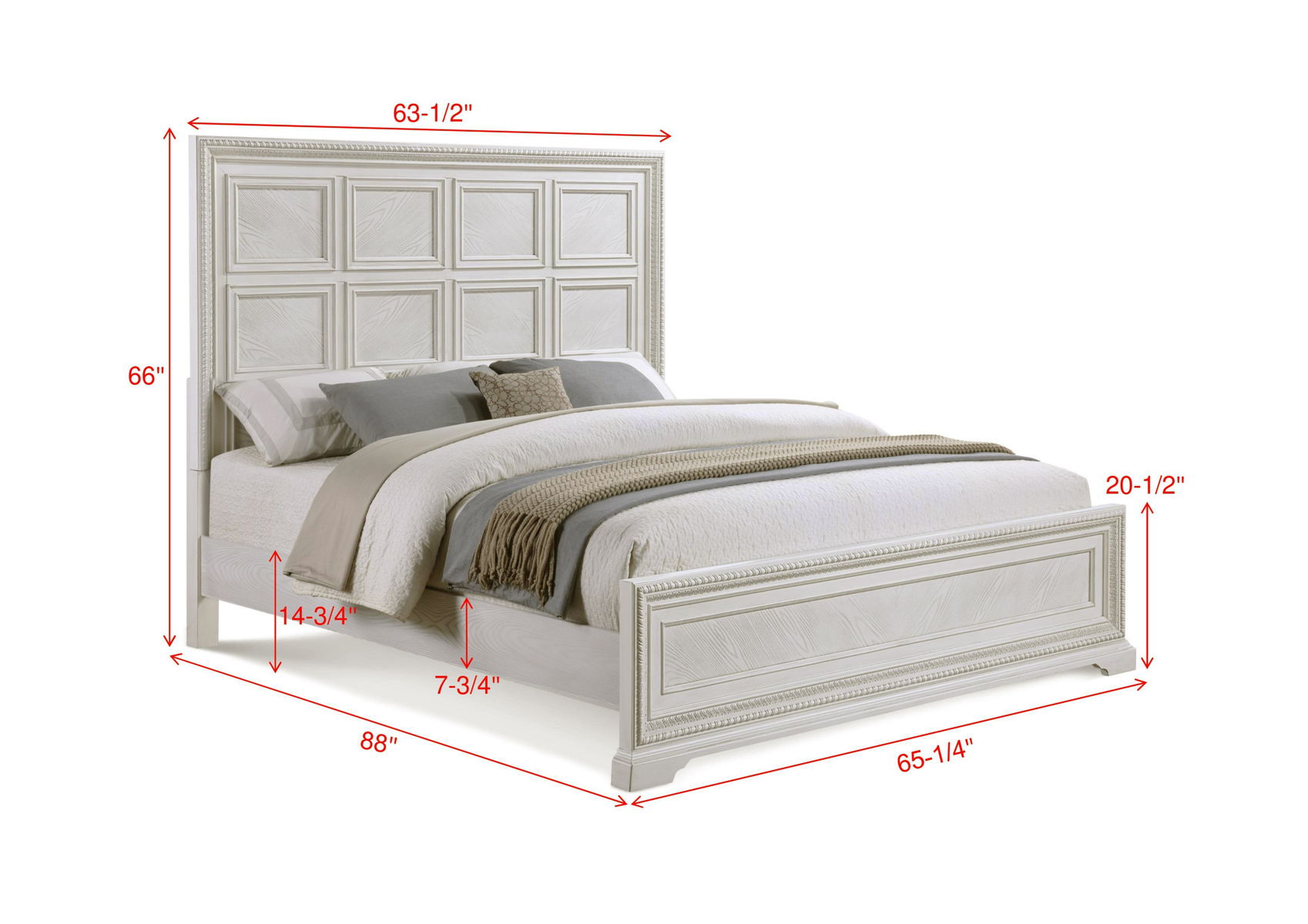Alexandria - Queen Panel Bed- White - Image 4