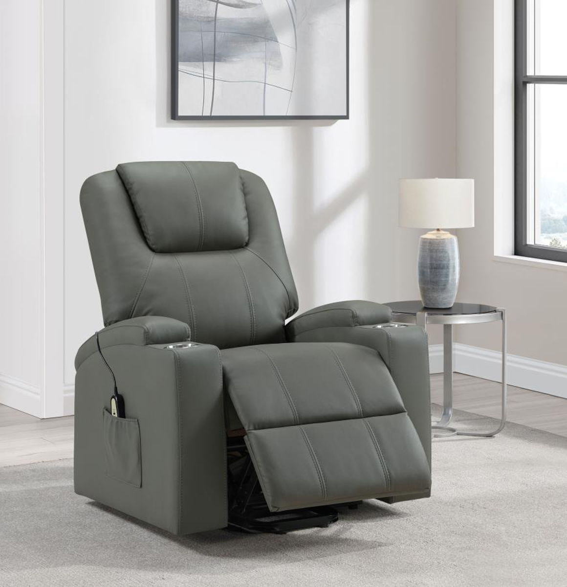 Armstrong - Upholstered Power Lift Massage Recliner - Image 61