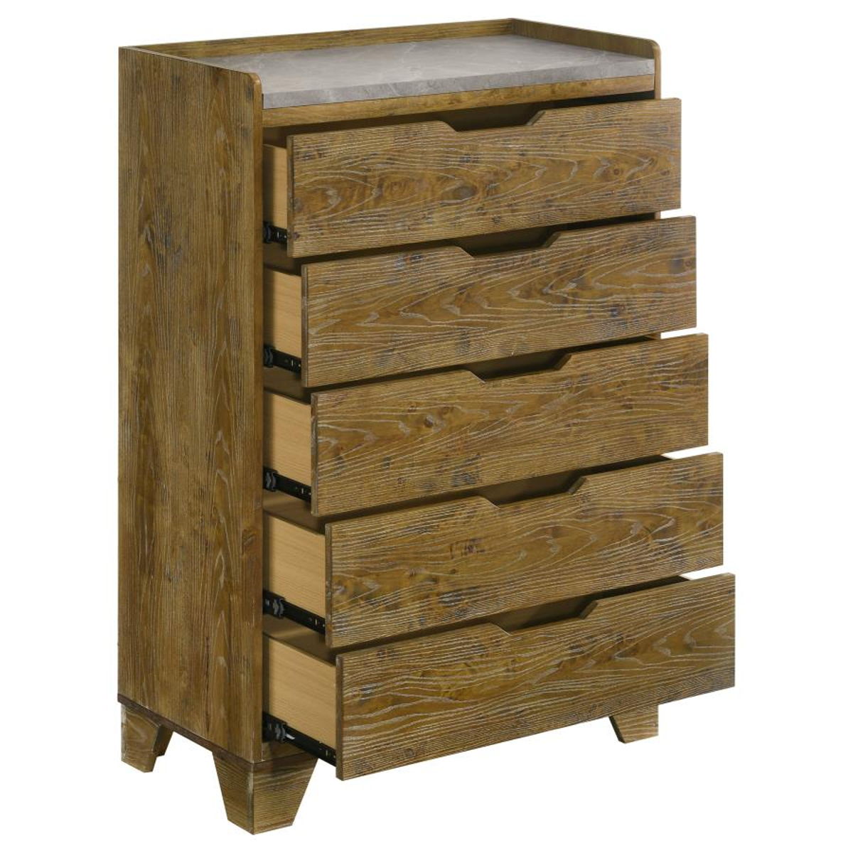 Henderson - 5-Drawer Bedroom Chest Of Drawers - Medium Oak - Image 8