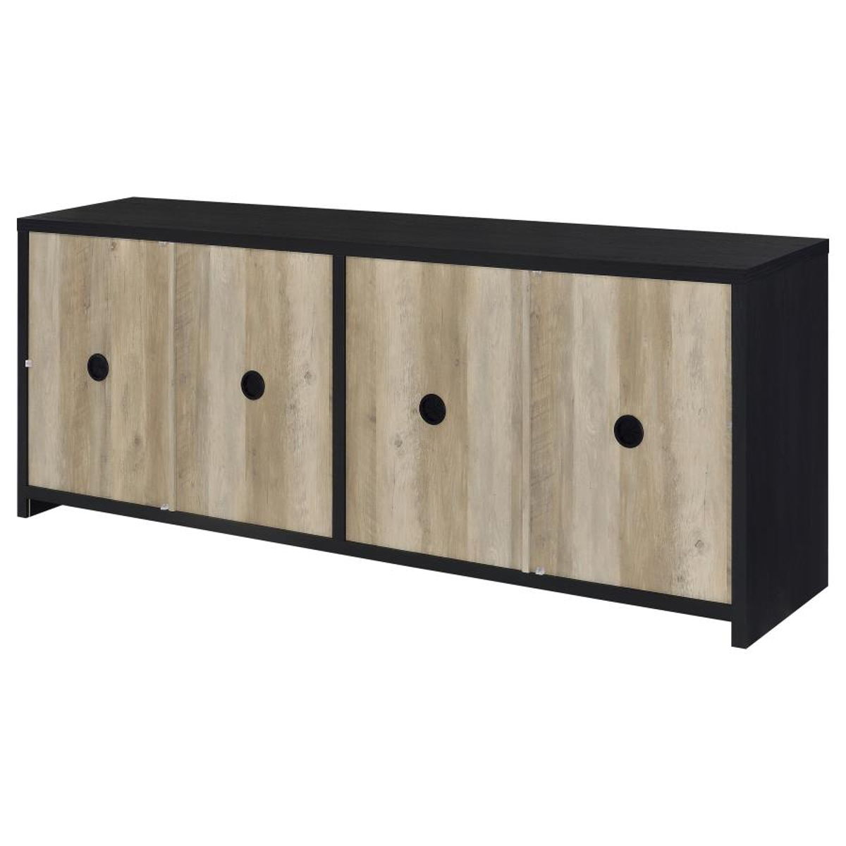 Denison - 79" 4-Door TV Stand Media Console - Black - Image 10