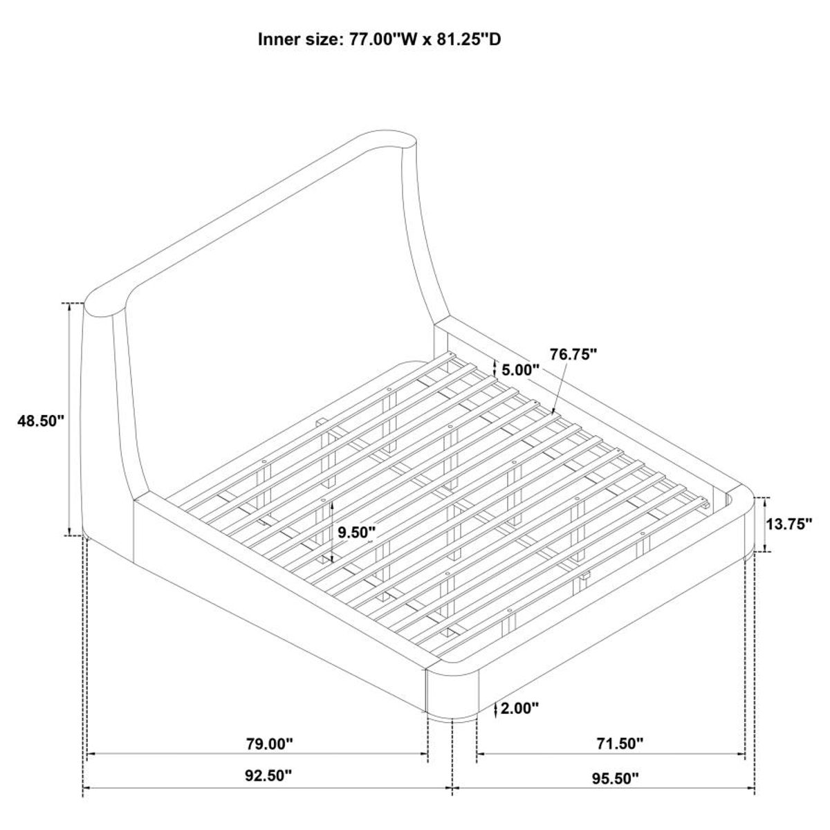 Rennes - Upholstered Wingback Platform Bed - Image 14