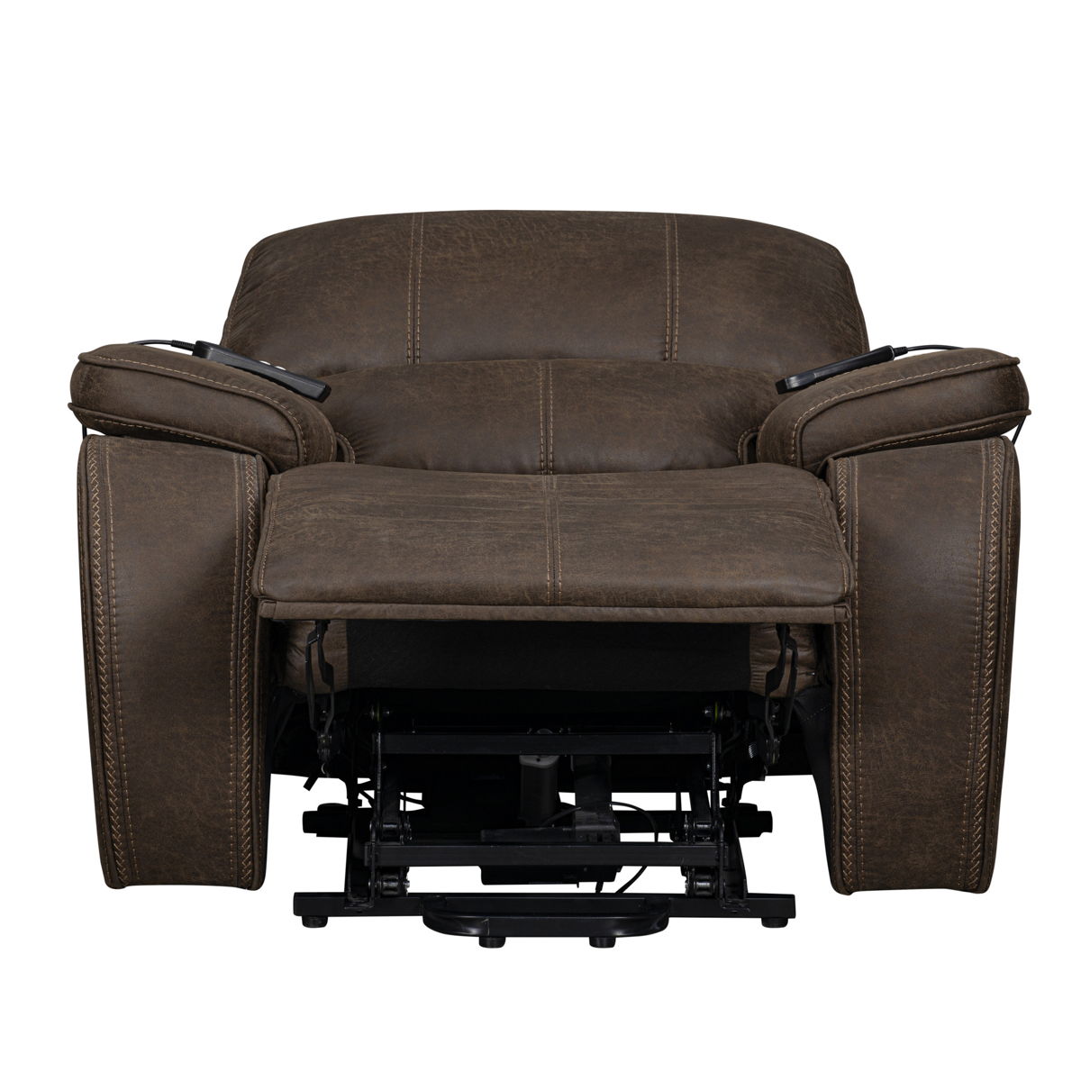 Brookings - Power Lift Recliner With Heat & Massage - Brown - Image 4