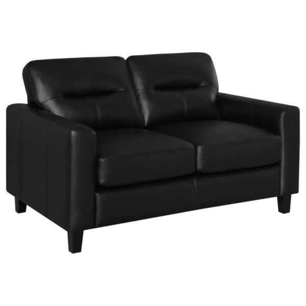 Scotland - Faux Leather Upholstered Track Arm Loveseat