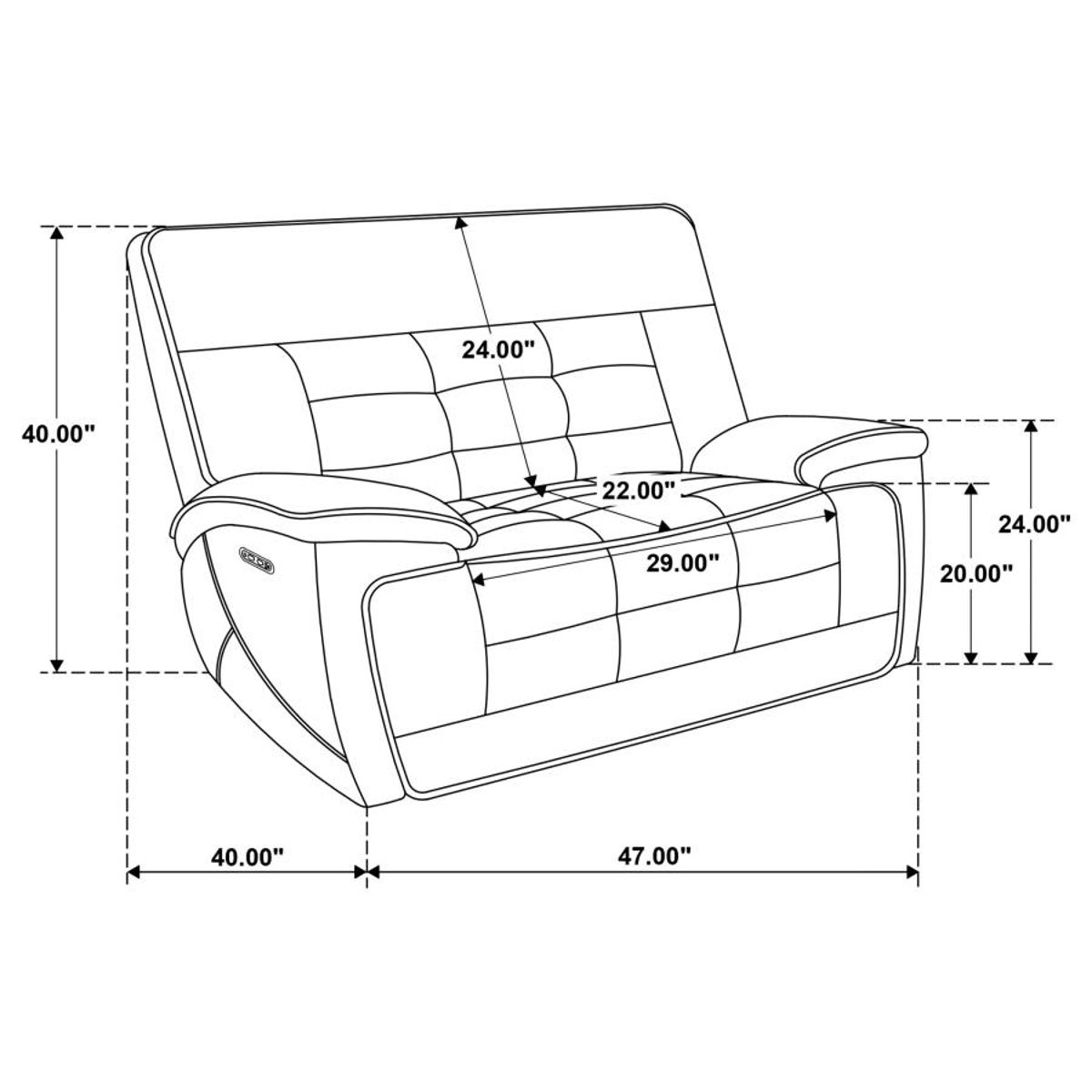 Hewitt - Leather Upholstered Dual Power Recliner Chair - Black - Image 9