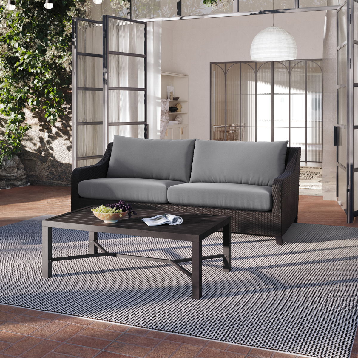 Skye - 2 Piece Sofa And Slat Top Coffee Table Set - Image 9