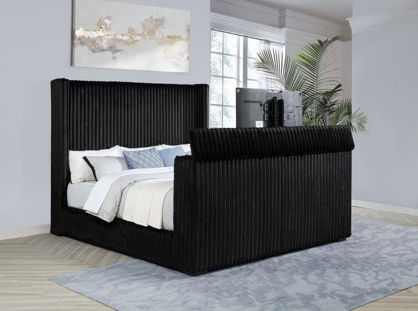 Centergrove - Upholstered Wingback TV Bed - Image 28