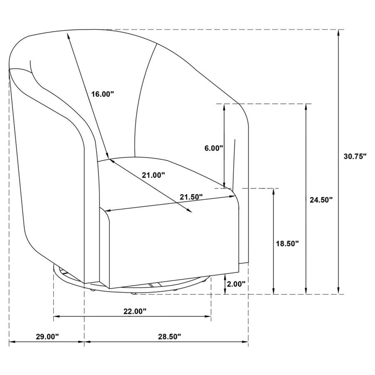 Mossbrook - Fabric Upholstered Swivel Accent Chair - Image 14