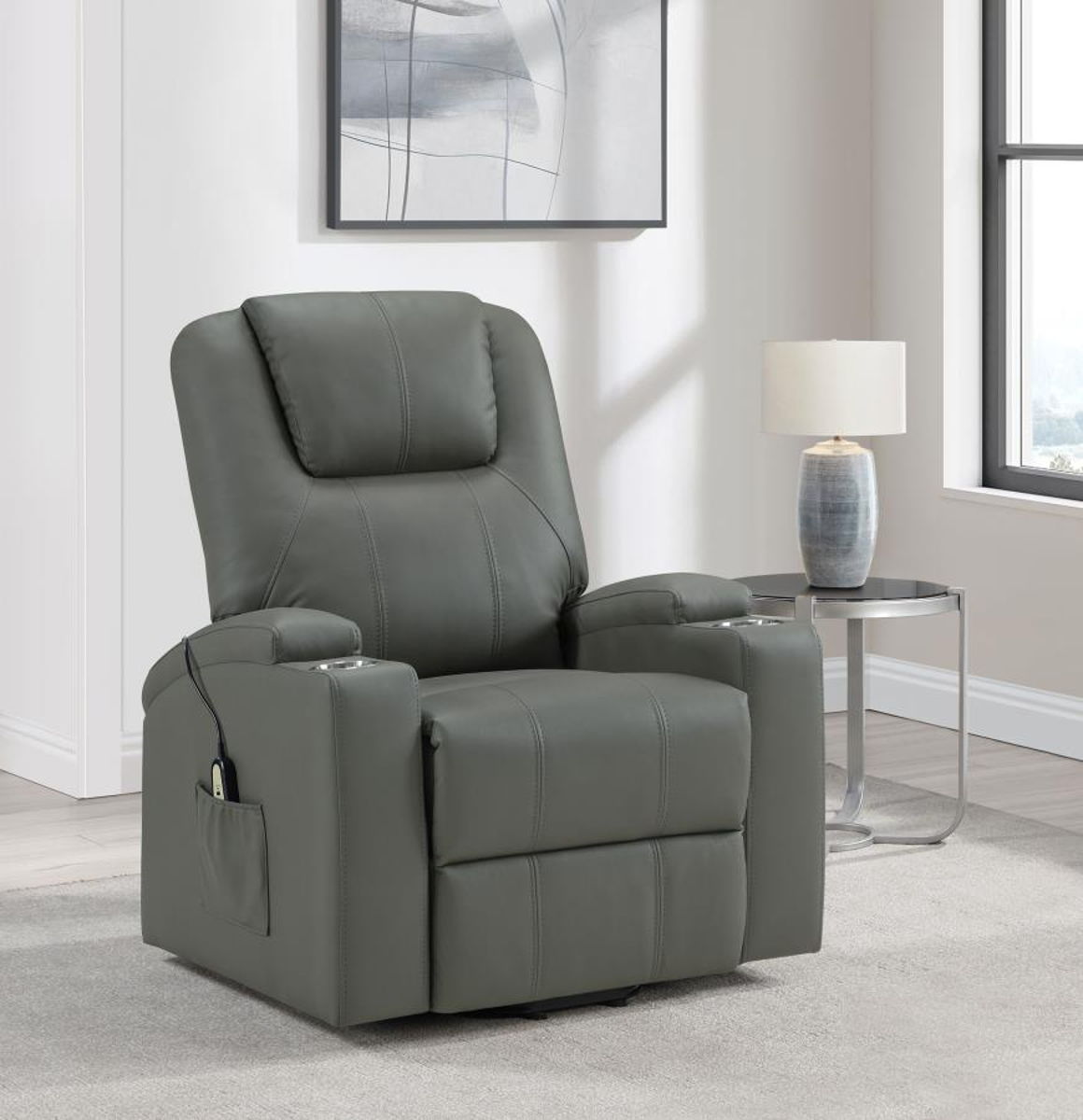 Armstrong - Upholstered Power Lift Massage Recliner - Image 70