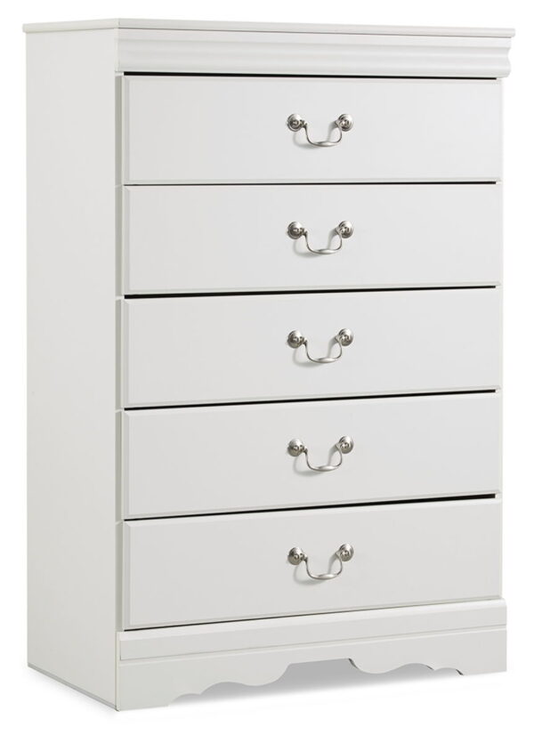 Anarasia - Five Drawer Chest - White