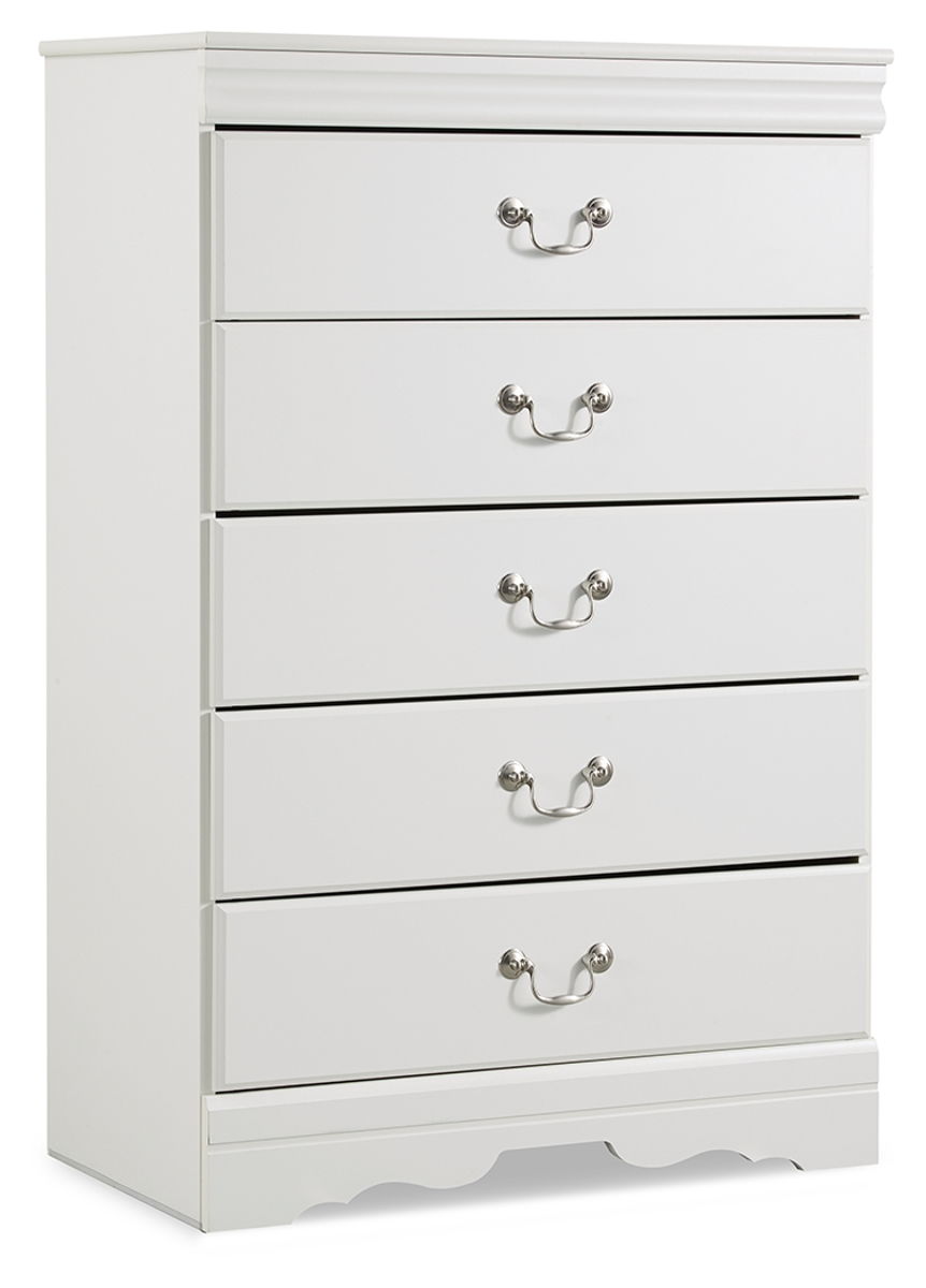 Anarasia - Five Drawer Chest - White