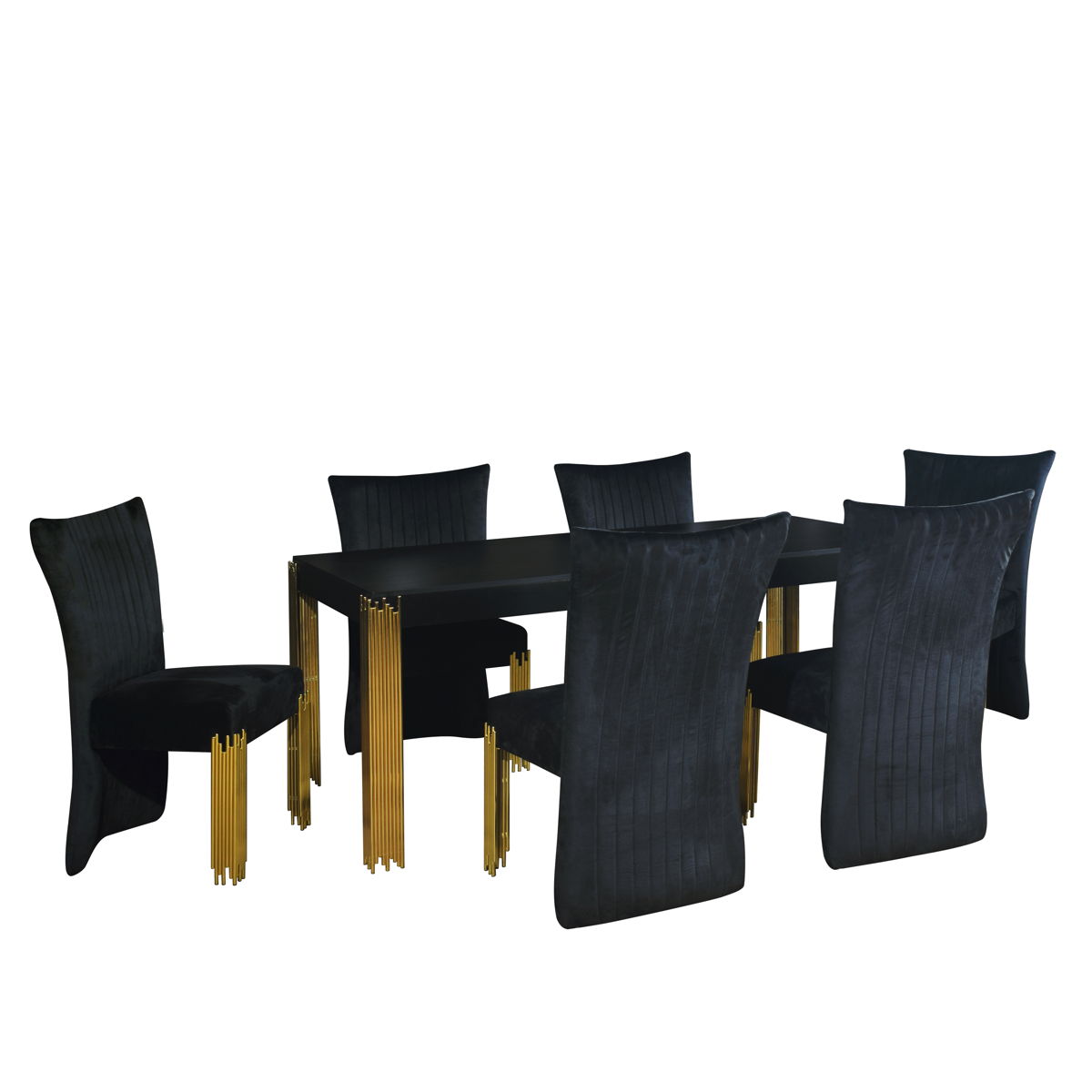 Empire - Table With 4 Chairs - Black