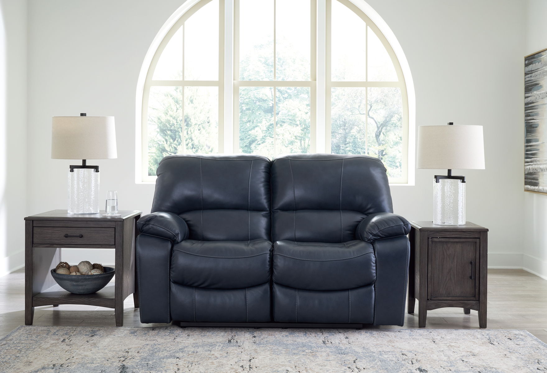 Leesworth - 3 Pc. - Power Reclining Sofa, Power Reclining Loveseat, Power Rocker Recliner - Ocean - Image 13