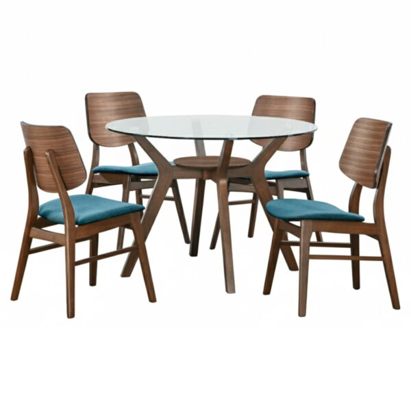 Oscar - Round Glass Dining Table Set
