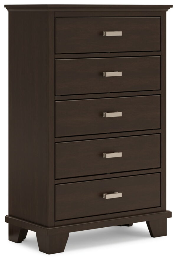 Covetown - Five Drawer Chest - Dark Brown